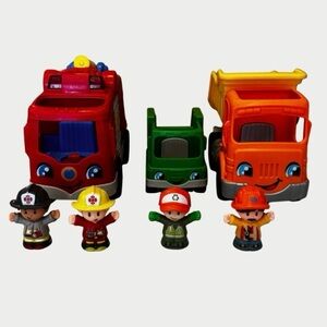 Fisher Price Little People Firetruck, Dump Truck & Recycle Truck Bundle